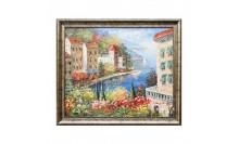 กรอบรูปภาพสีน้ำมันเมืองริมทะเล